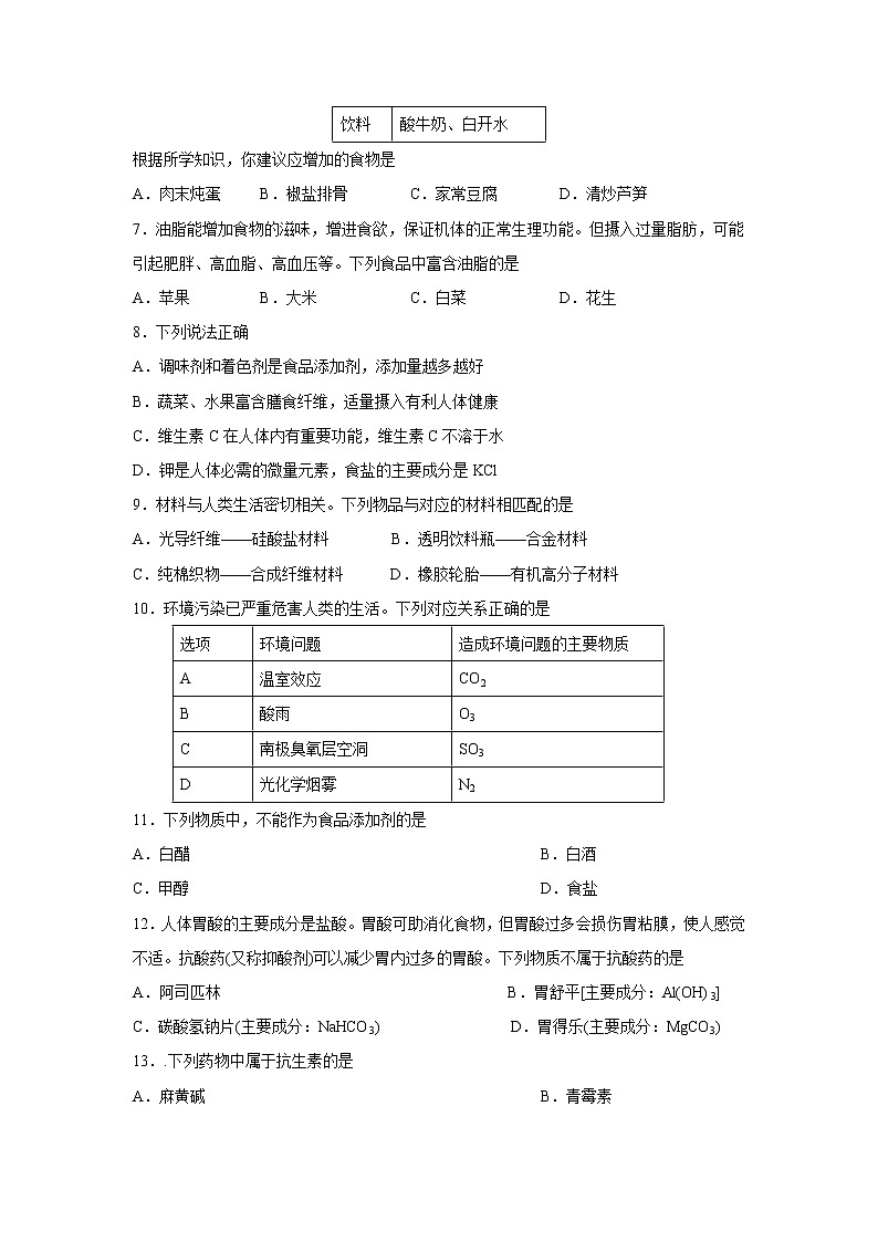 【化学】广东省汕头市金山中学2018-2019学年高二上学期期中考试(学业水平)第2页