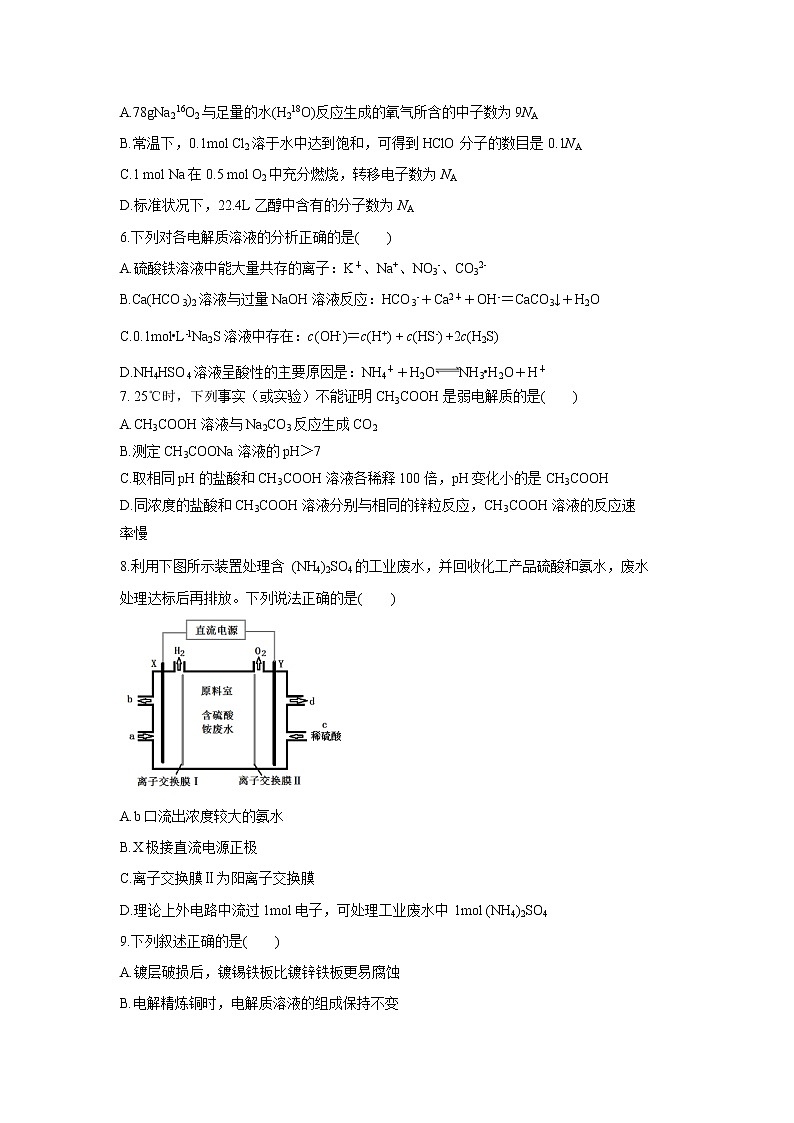 【化学】山东省烟台市2018-2019学年高二下学期期末学业水平诊断试题02