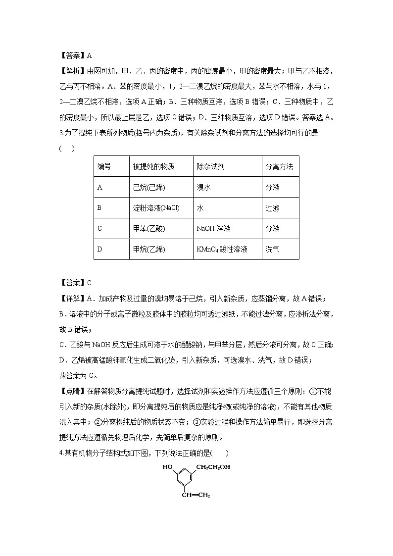 【化学】江西省南昌市第二中学2018-2019学年高二下学期期末考试(解析版)02