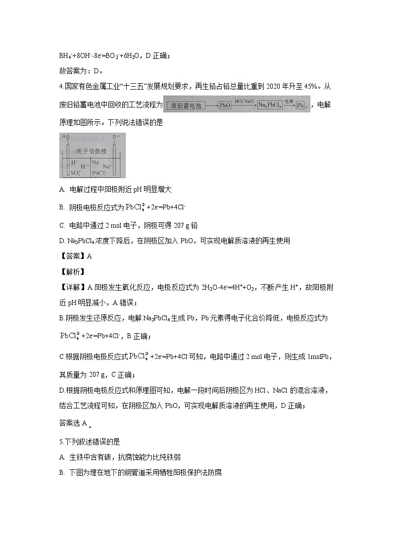 【化学】山东省烟台市2019-2020学年高二下学期期中考试(解析版)03