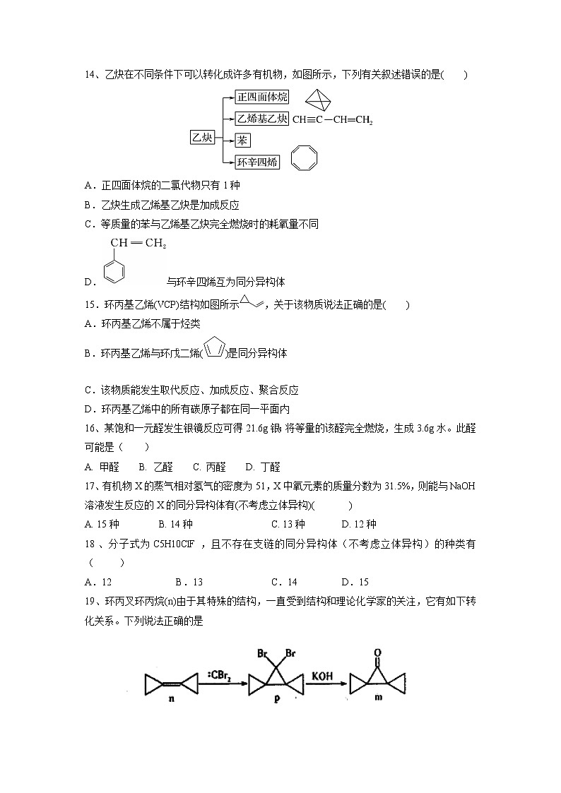 【化学】山西省朔州市应县第一中学校2019-2020学年高二下学期期中考试03