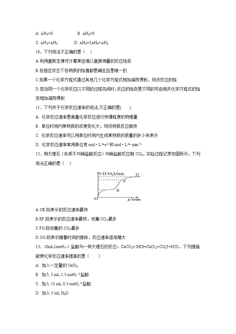 【化学】陕西省黄陵中学2019-2020学年高二上学期期中考试03