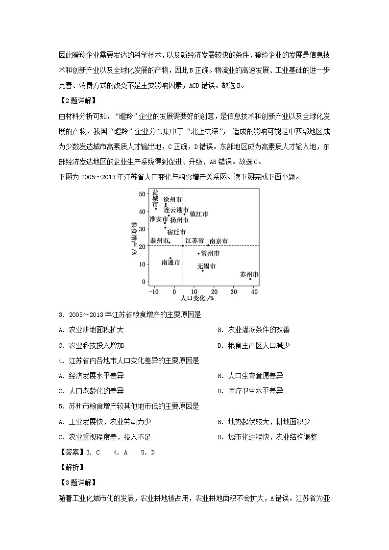 【地理】辽宁省沈阳铁路实验中学2019-2020学年高一下学期期中考试(解析版)02