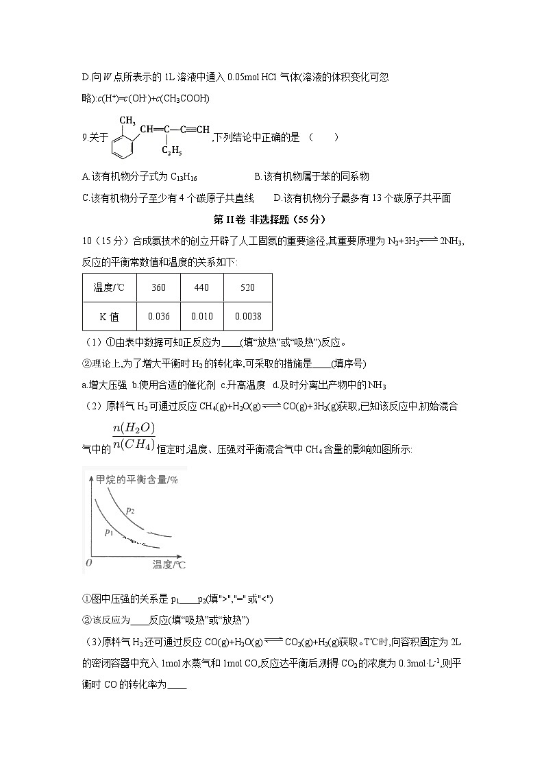 【化学】四川省宜宾市叙州区第一中学2019-2020学年高二上学期期末模拟考试试题03