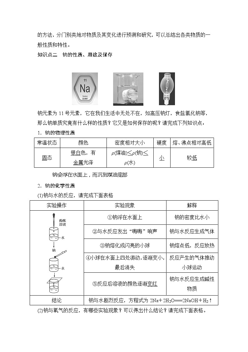 2019-2020版化学新教材导学鲁科必修第一册讲义:第1章第2节第1课时研究物质性质的基本方法02