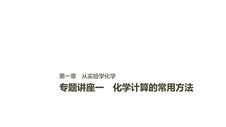 2021版高中化学一轮复习课件:第一章 化学计量在实验中的应用 专题讲座一PPT25张01