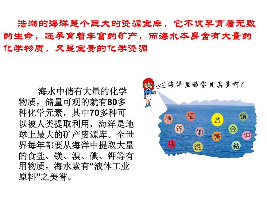 高中人教版化學選修2課件：第2單元 課題2.1 海水的綜合利用課件（16張ppt）第2頁