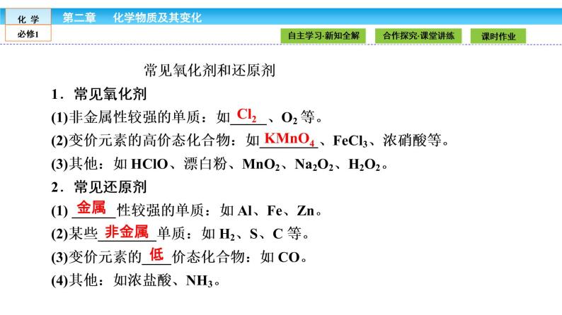高中化学（人教版）必修1课件： 2.3.2第2课时　氧化剂和还原剂（共32张PPT）08