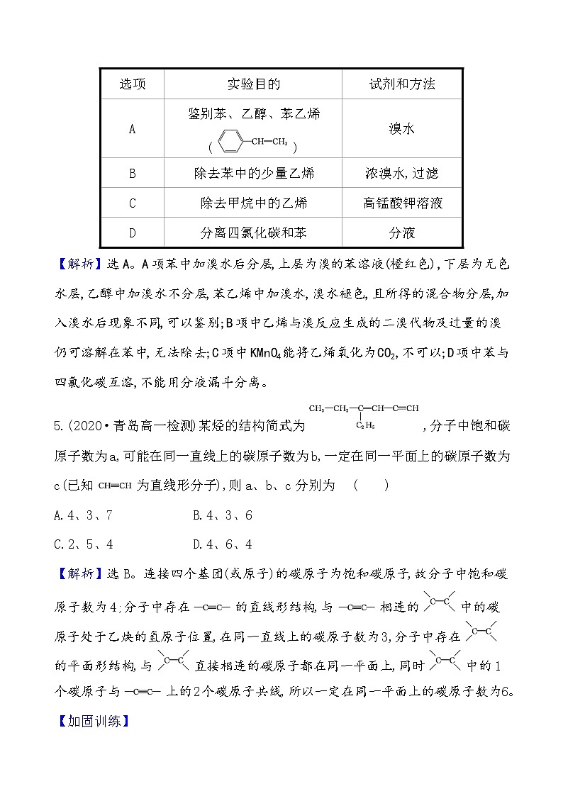 2020-2021学年新鲁科版必修2第3章第2节从化石燃料中获取有机化合物第3课时作业 练习03