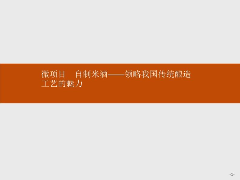 2019-2020学年新鲁科版必修2第3章　微项目　自制米酒——领略我国传统酿造工艺的魅力课件（20张）01