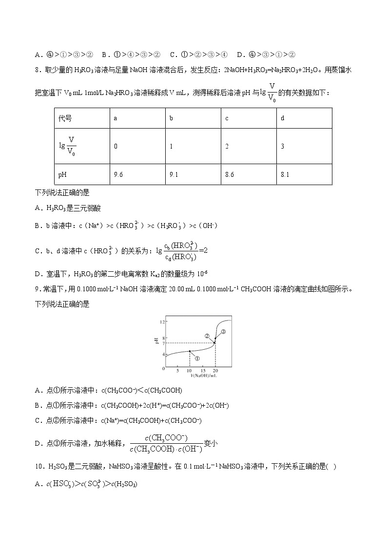 人教版高中化学选修4  3.3 《盐类的水解》同步练习（解析版）02