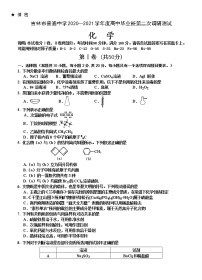 吉林省吉林市2021届高三上学期第二次调研测试（1月）化学 (含答案)