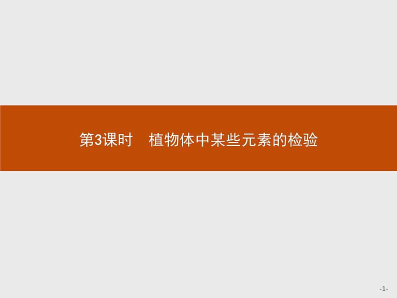 2018版高中化学人教版选修6课件:3.1.3 植物体中某些元素的检验01