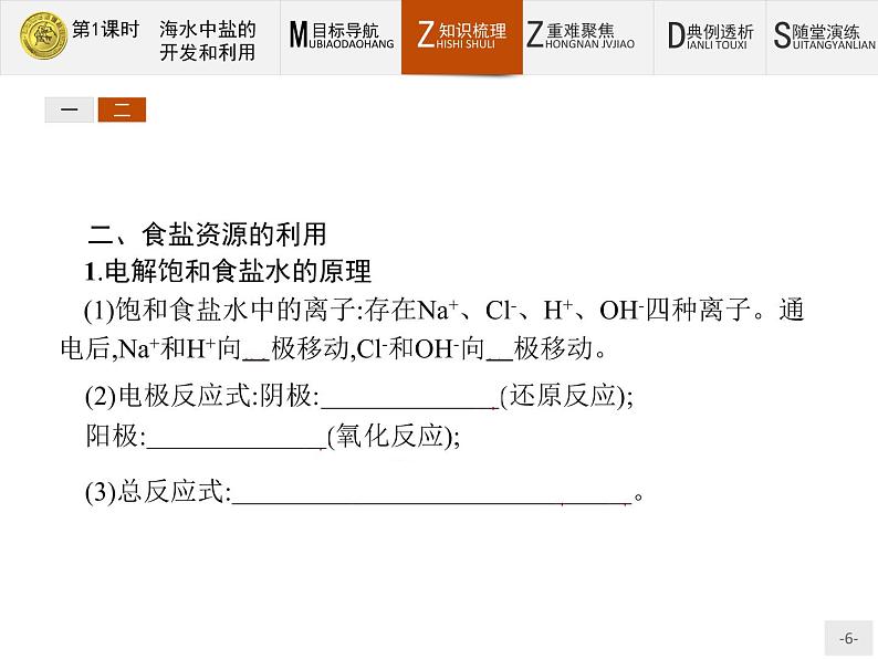 2018版高中化学人教版选修2课件:2.2.1 海水中盐的开发和利用06