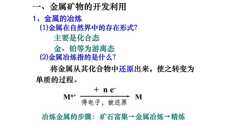 人教版(2019)化学必修二8.1.1 金属矿物、海水资源的开发利用课件PPT08