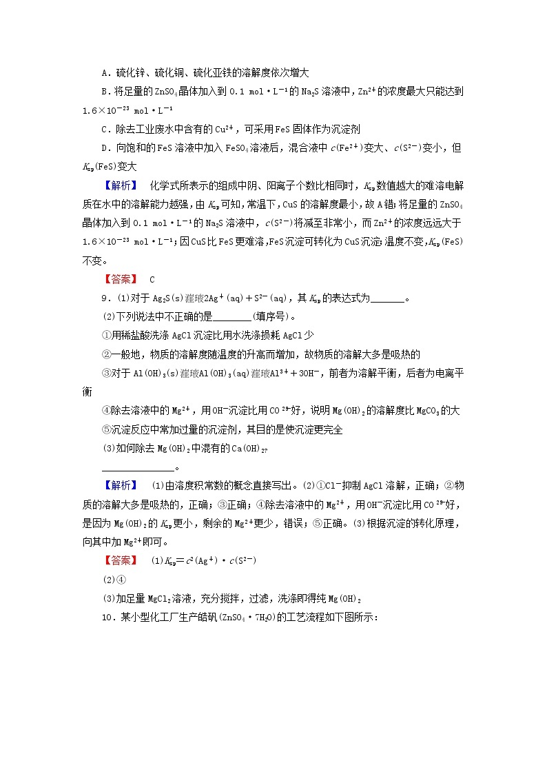 高中化学 3.4难溶电解质的溶解平衡练习 新人教版选修403