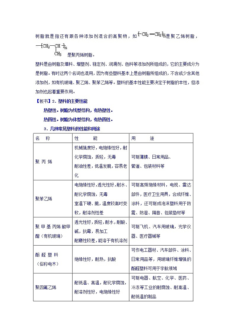 高中化学选修5教案:5.2应用广泛的高分子材料+02
