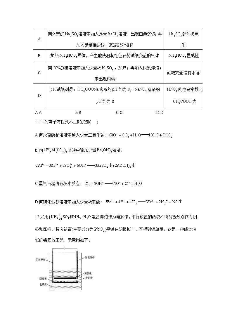 2021届高考化学模拟预热卷（全国Ⅲ卷）02