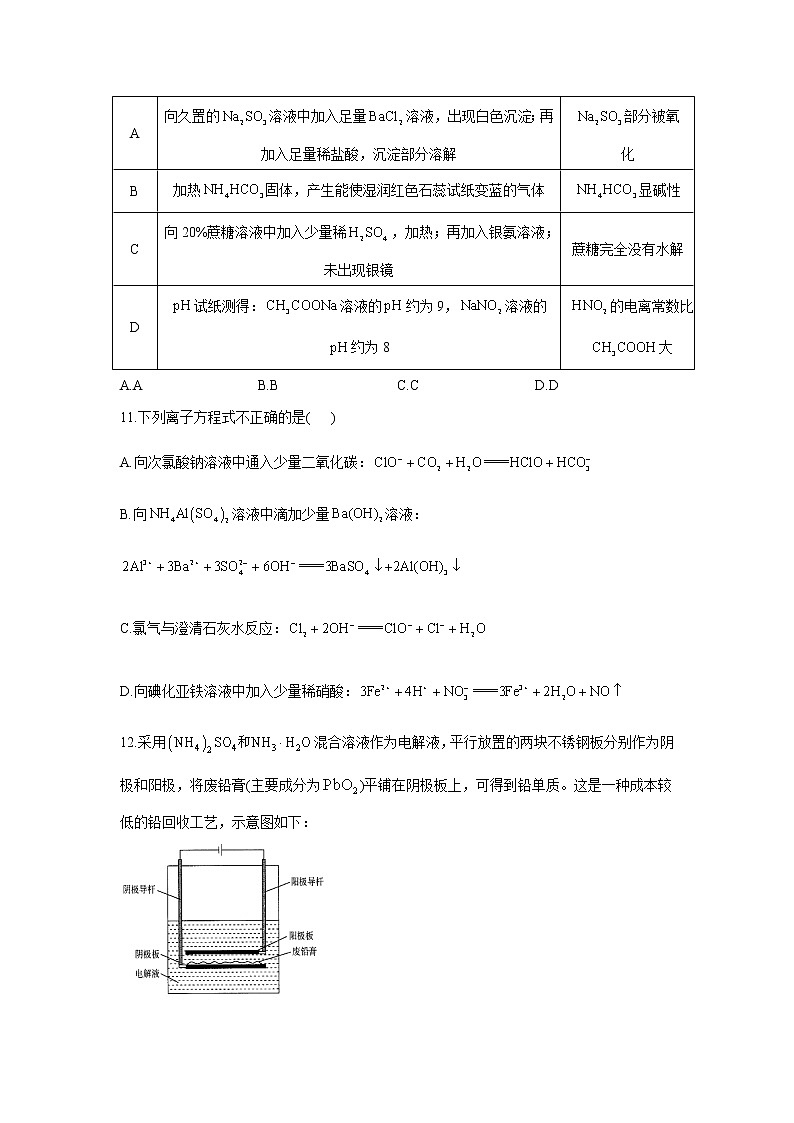 2021届高考化学模拟预热卷(全国Ⅲ卷)02