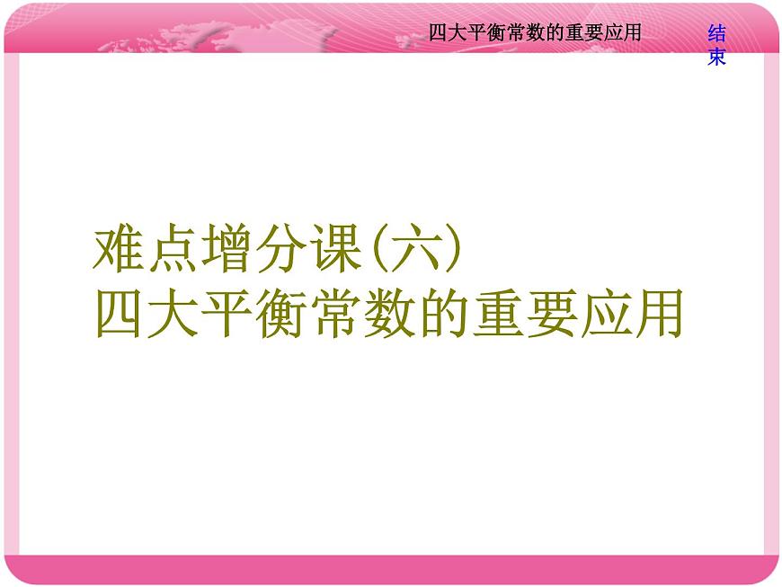 (人教版)高三化學(xué)高考總復(fù)習(xí)課件:第8章 難點增分課(六) 四大平衡常數(shù)的重要應(yīng)用第1頁