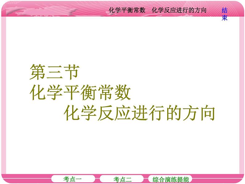 (人教版)高三化学高考总复习课件:第7章 第三节 化学平衡常数 化学反应进行的方向01