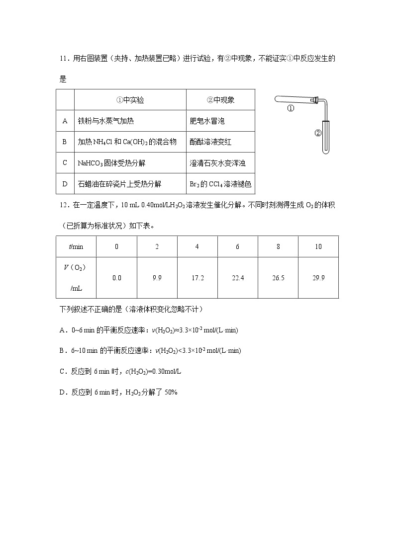 2014年（北京市）高考真题理科综合（化学部分）试题及答案02