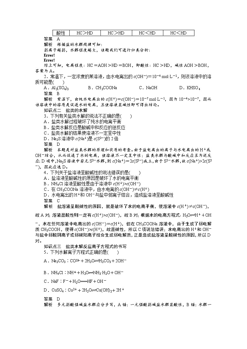 高中化学(人教版,选修4) 第三章水溶液中的离子平衡 第三节第1课时第2页