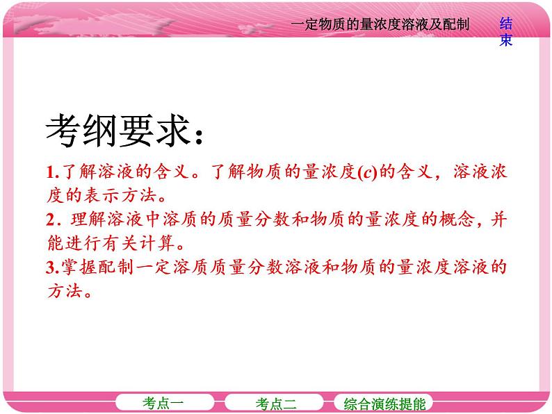 (人教版)高三化学高考总复习课件:第1章 第二节 一定物质的量浓度溶液及配制02