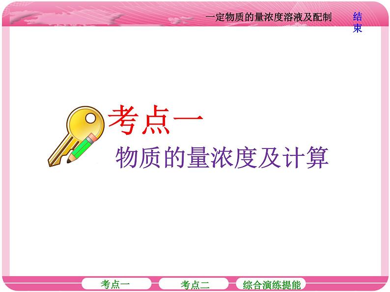 (人教版)高三化学高考总复习课件:第1章 第二节 一定物质的量浓度溶液及配制03