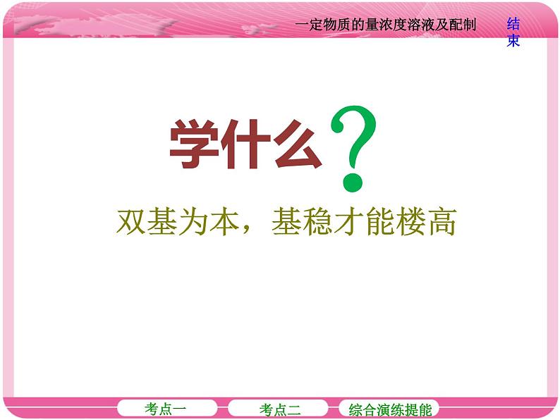(人教版)高三化学高考总复习课件:第1章 第二节 一定物质的量浓度溶液及配制04