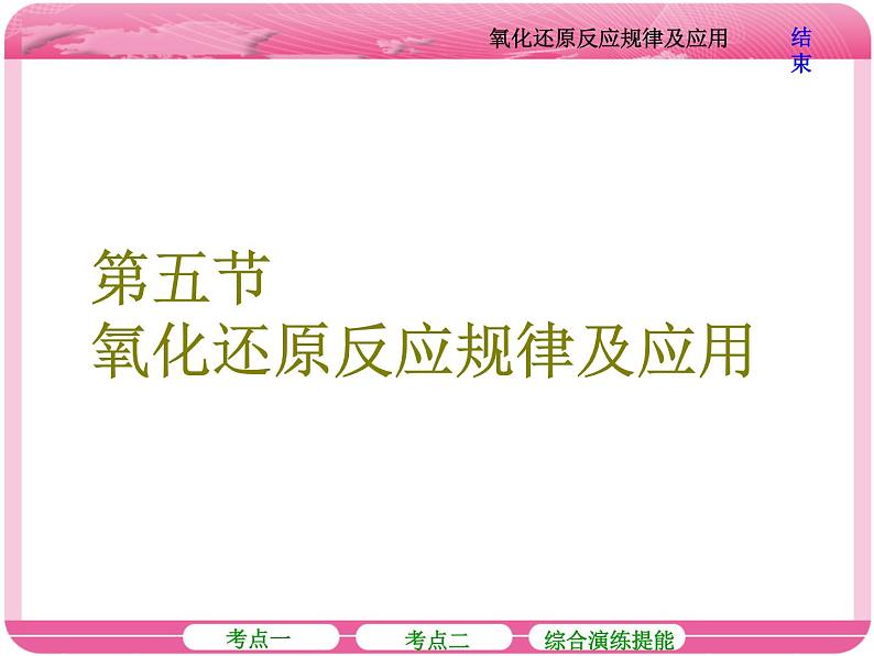 (人教版)2018届高三化学高考总复习课件:第2章 第五节 氧化还原反应规律及应用01