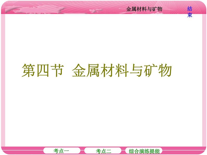 (人教版)2018届高三化学高考总复习课件:第3章 第四节 金属材料与矿物01