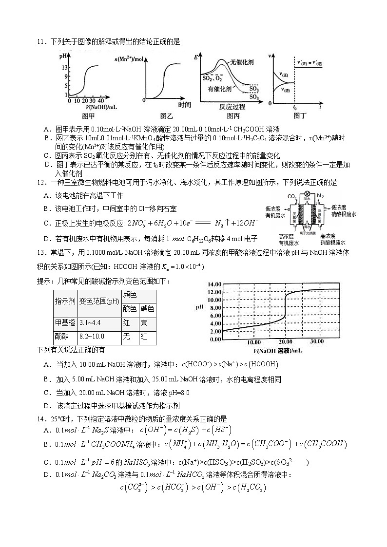 江苏省扬州市公道中学2020-2021学年下学期高二第二次学情测试化学试卷03