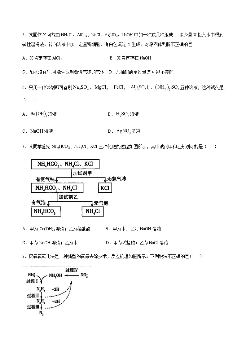苏科版(2019)高中化学必修第二册专题七氨与社会可持续发展第三单元含氮化合物的合理使用课后练习02