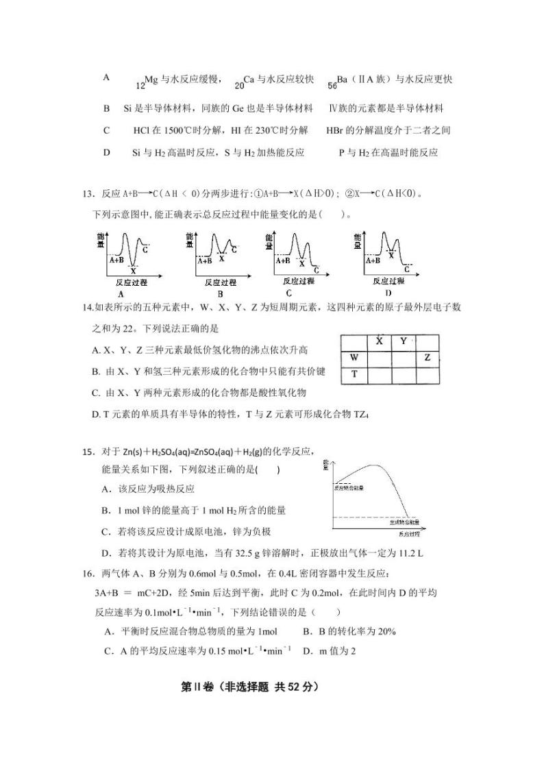 新高一开学测试——化学试卷03