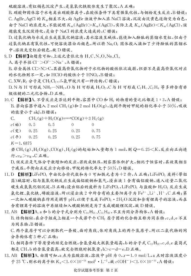 湖南省四大名校2021届高三下学期5月高考猜题卷(A)化学试题+答案 (PDF)02