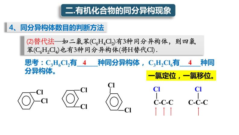 1.2 有机化合物的结构特点同分异构体 课件 2020-2021学年人教版高二化学选修504