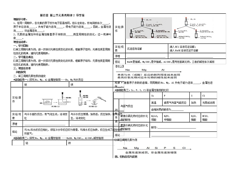 人教版 (2019)  必修 第一册4.2元素周期律2化学第1页