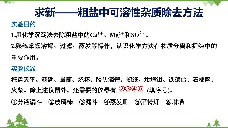 5.4 用化学沉淀法去除粗盐中的杂质离子-高中化学新教材 同步教学课件(人教2019必修第二册)07