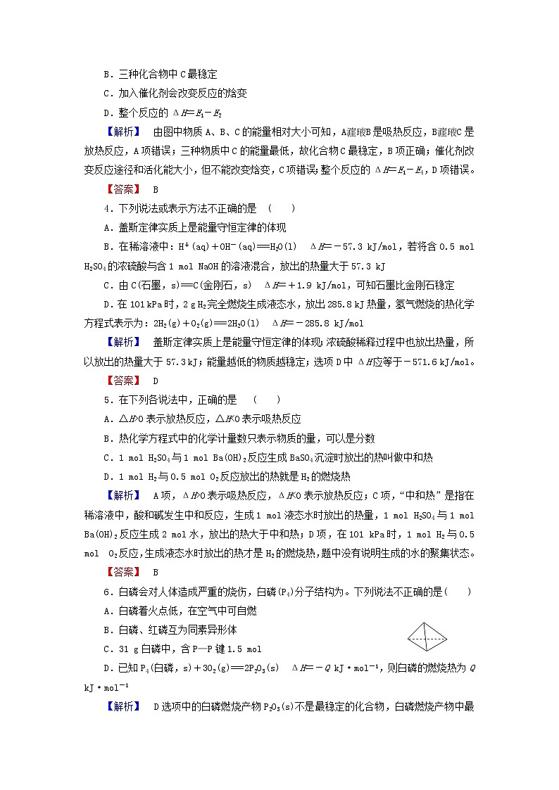 高中化学 第一章 化学反应与能量综合测评 新人教版选修402