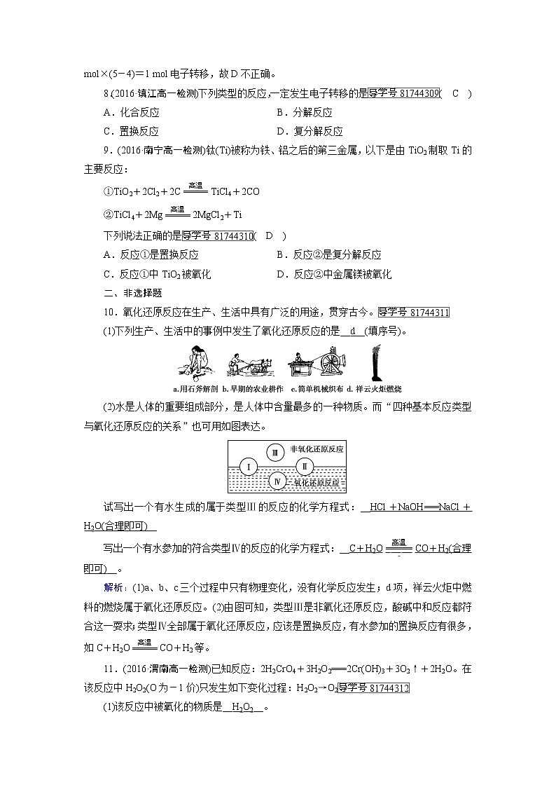 高中化学(人教版)必修一检测:第二章+第三节+氧化还原反应+第1课时+课时作业+Word版含解析03