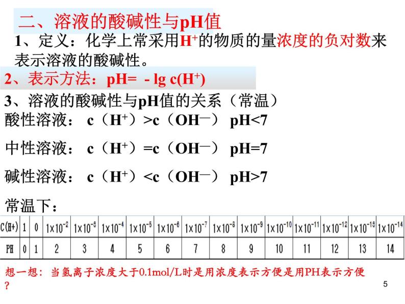 高中化学选修4课件--3.1溶液ph的计算05