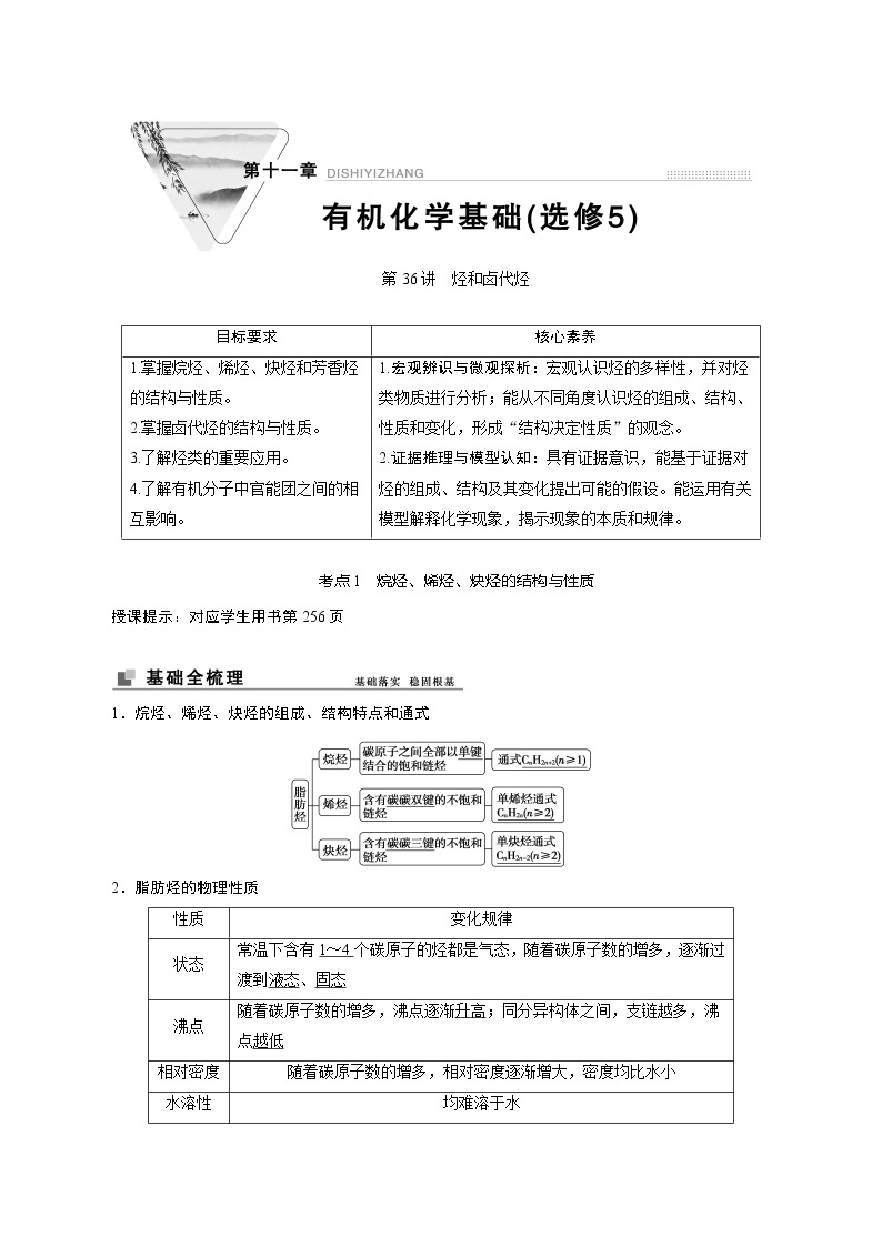 2022高考化学一轮专题复习  第36讲　烃和卤代烃01