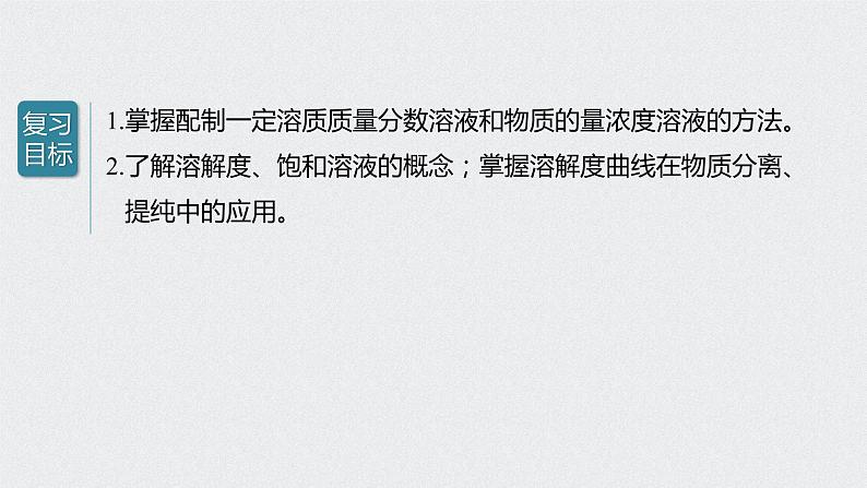 2022高考化学一轮复习 第一章 第4讲 一定物质的量浓度溶液的配制 溶解度的应用课件02
