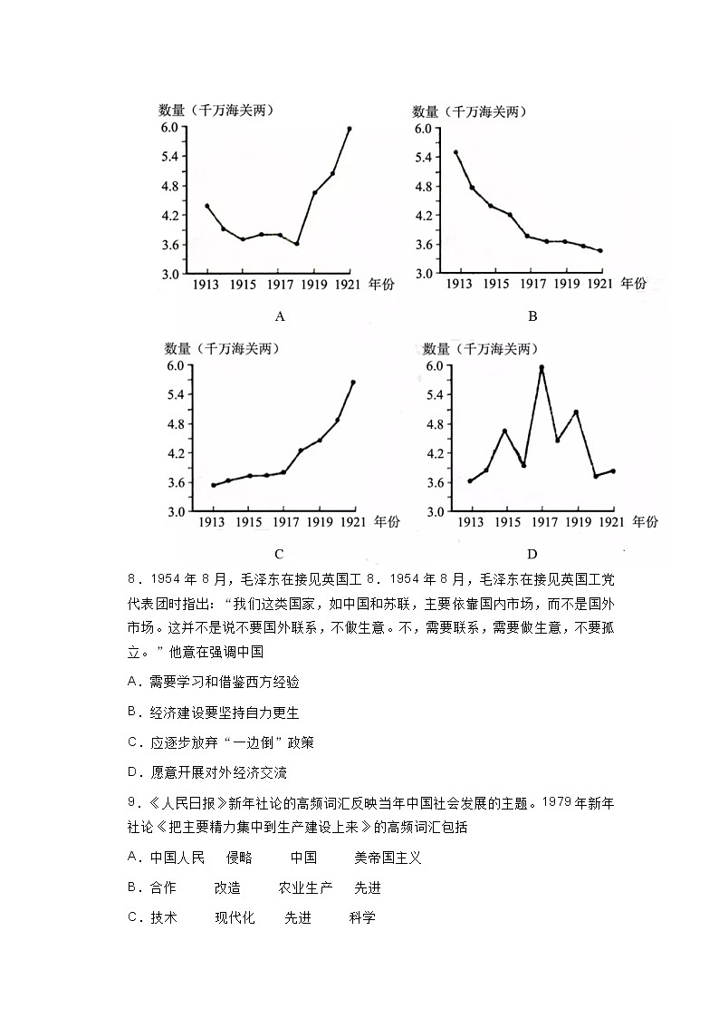 2021年高考真题山东卷:历史+答案03