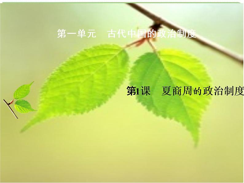 北师大版高中历史必修1 第1课 夏商周的政治制度(课件)第1页