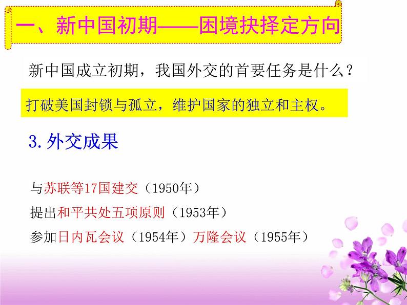 岳麓版高中历史必修一第26课 屹立于世界民族之林——新中国外交_(4)课件04
