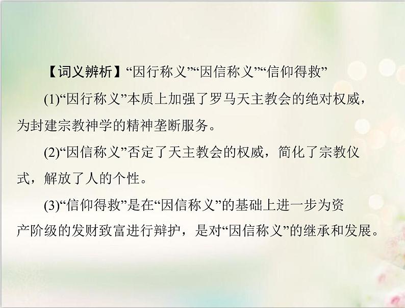 高考历史总复习必修Ⅲ文化发展历程第十五单元从人文精神之源到科学理性时代第30讲挑战教皇的权威与理性之光课件05