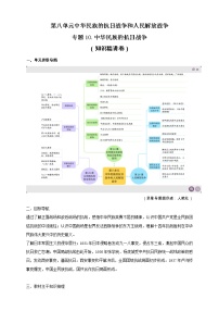 高中历史人教统编版(必修)中外历史纲要(上)第八单元 中华民族的抗日战争和人民解放战争综合与测试教学设计