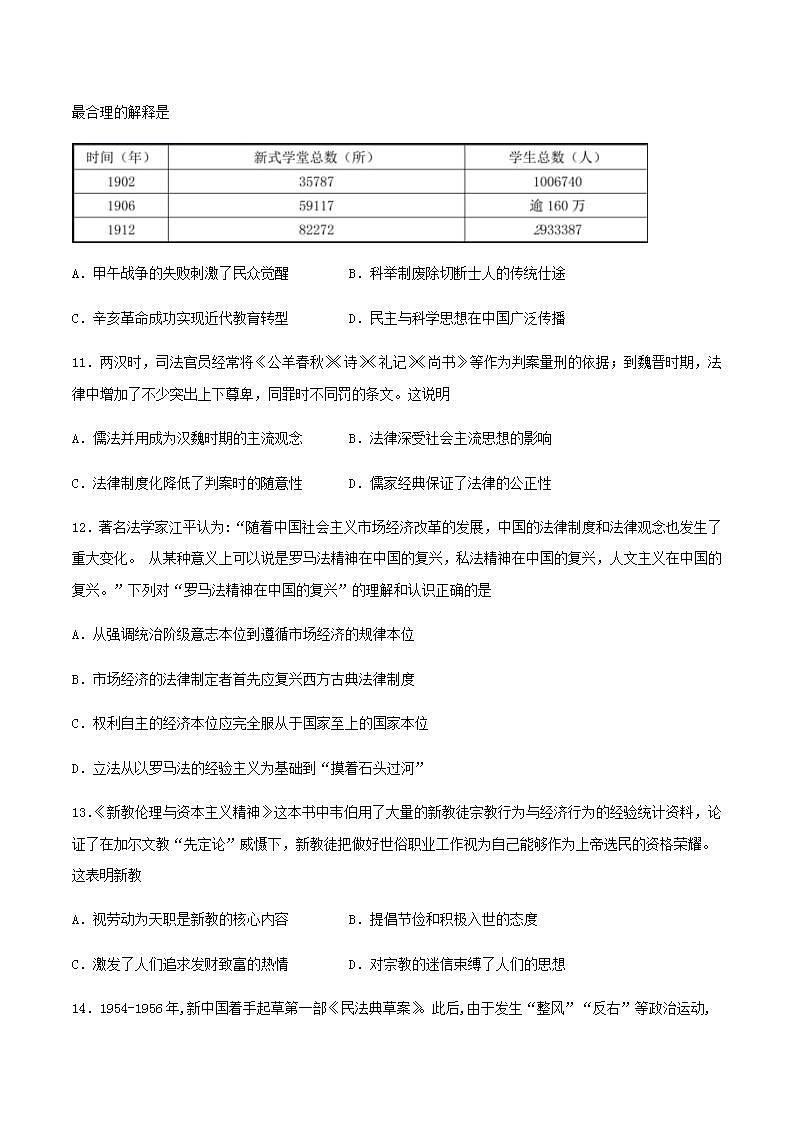 山东省济宁市邹城二高2021-2022学年高二上学期10月月考历史试题(Word版含答案)第3页